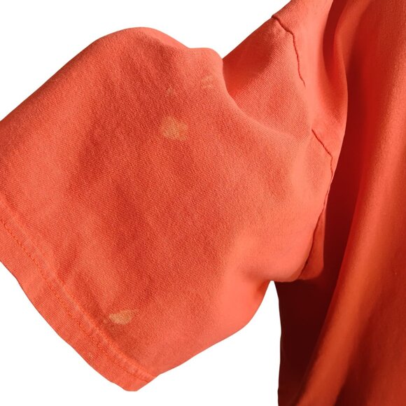 2XL Vintage T-shirt 90's Anvil Coral Pink Pocket Bleach Stains Grunge Skater - Picture 4 of 7